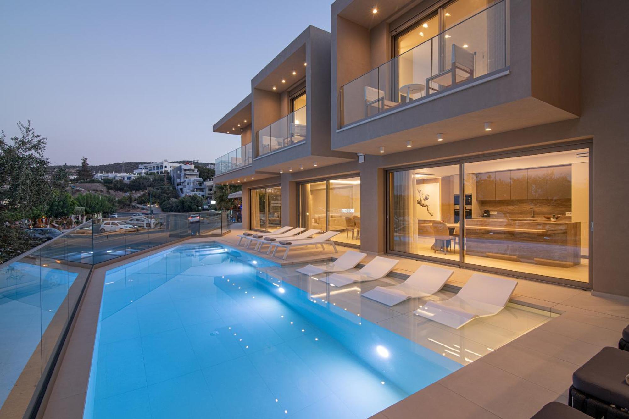 Beachfront Villa Edem Dedicated Beach Space - Heated Pool Άγιος Νικόλαος Εξωτερικό φωτογραφία
