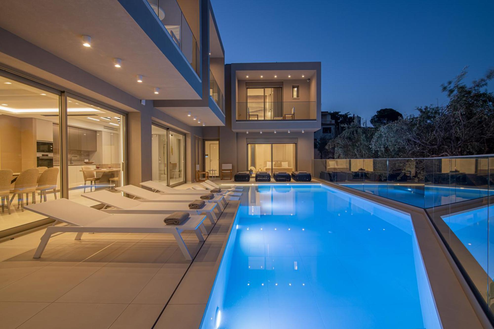 Beachfront Villa Edem Dedicated Beach Space - Heated Pool Άγιος Νικόλαος Εξωτερικό φωτογραφία